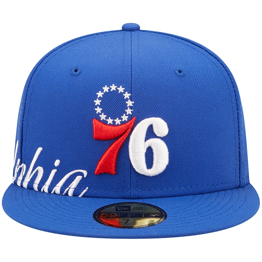 New Era Philadelphia 76ers Royal Side Split 59FIFTY Fitted Hat
