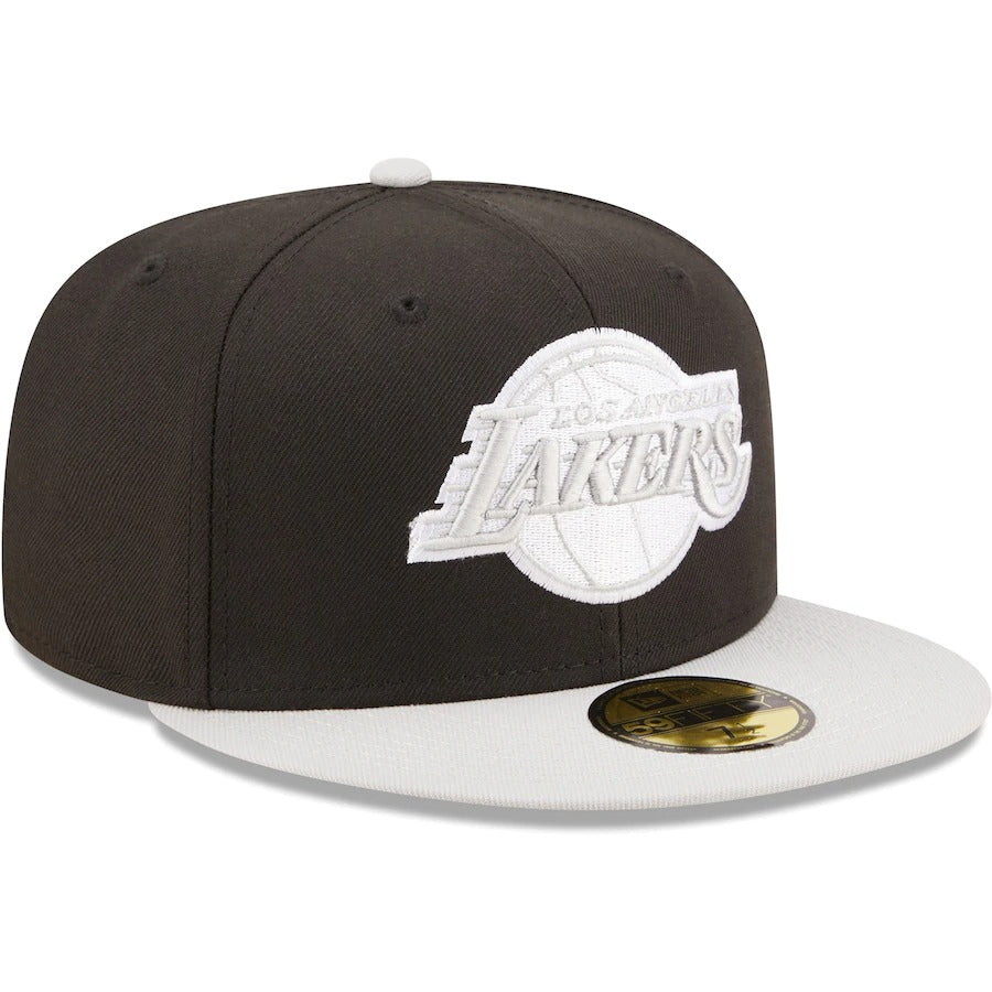 New Era Los Angeles Lakers Black/Gray Two-Tone Color Pack 59FIFTY Fitted Hat