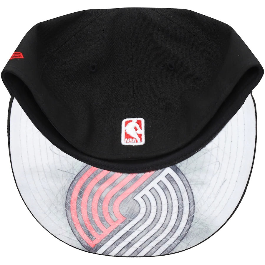 New Era Portland Trail Blazers Black Team Wordmark 59FIFTY Fitted Hat