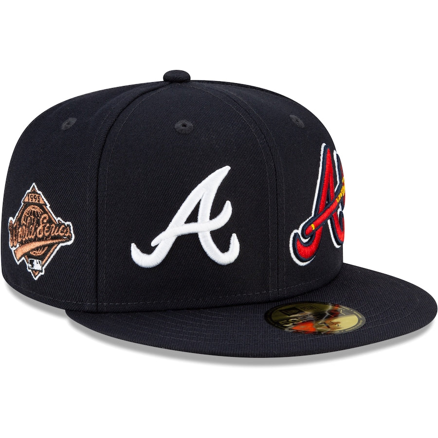 New Era Atlanta Braves Navy Patch Pride 59FIFTY Fitted Hat