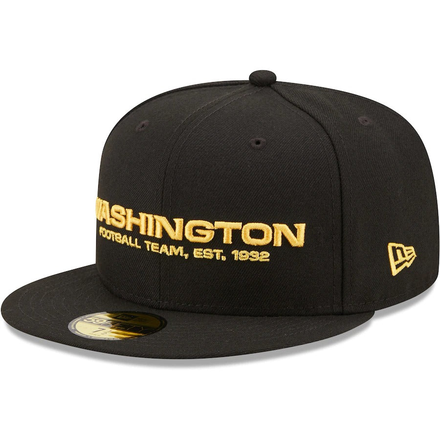 New Era Black Washington Football Team Established 1932 Patch 59FIFTY Fitted Hat