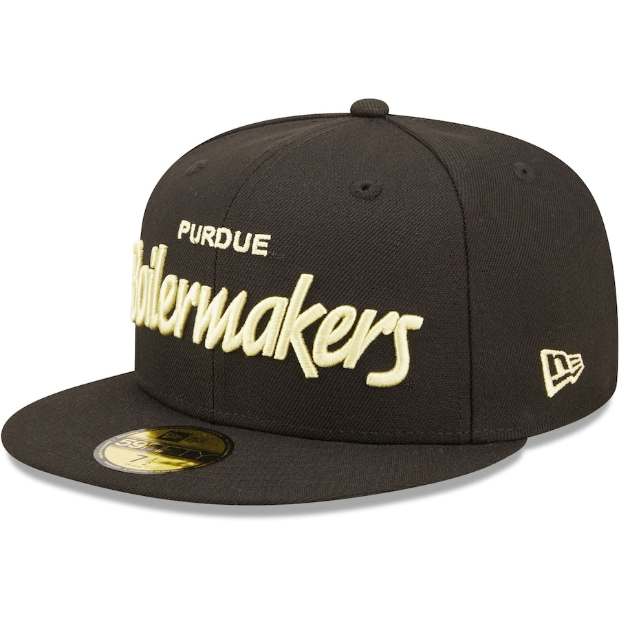 New Era Purdue Boilermakers Black Griswold 59FIFTY Fitted Hat