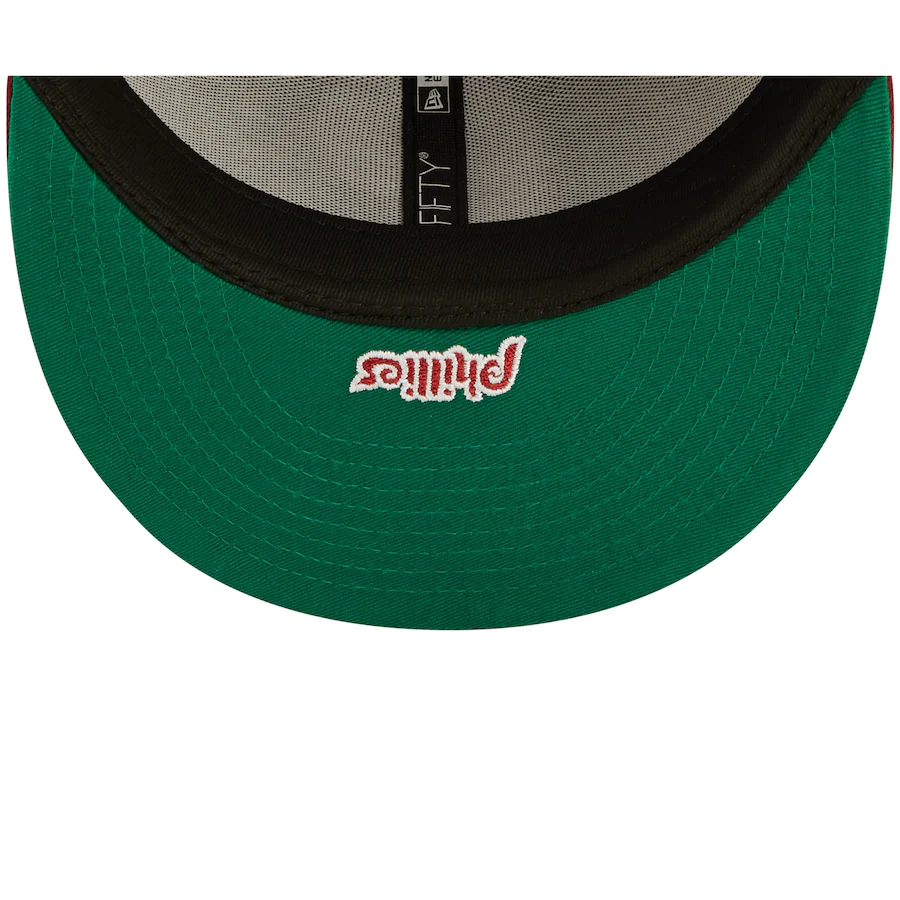 New Era Philadelphia Phillies Burgundy Sidesplit 59FIFTY Fitted Hat
