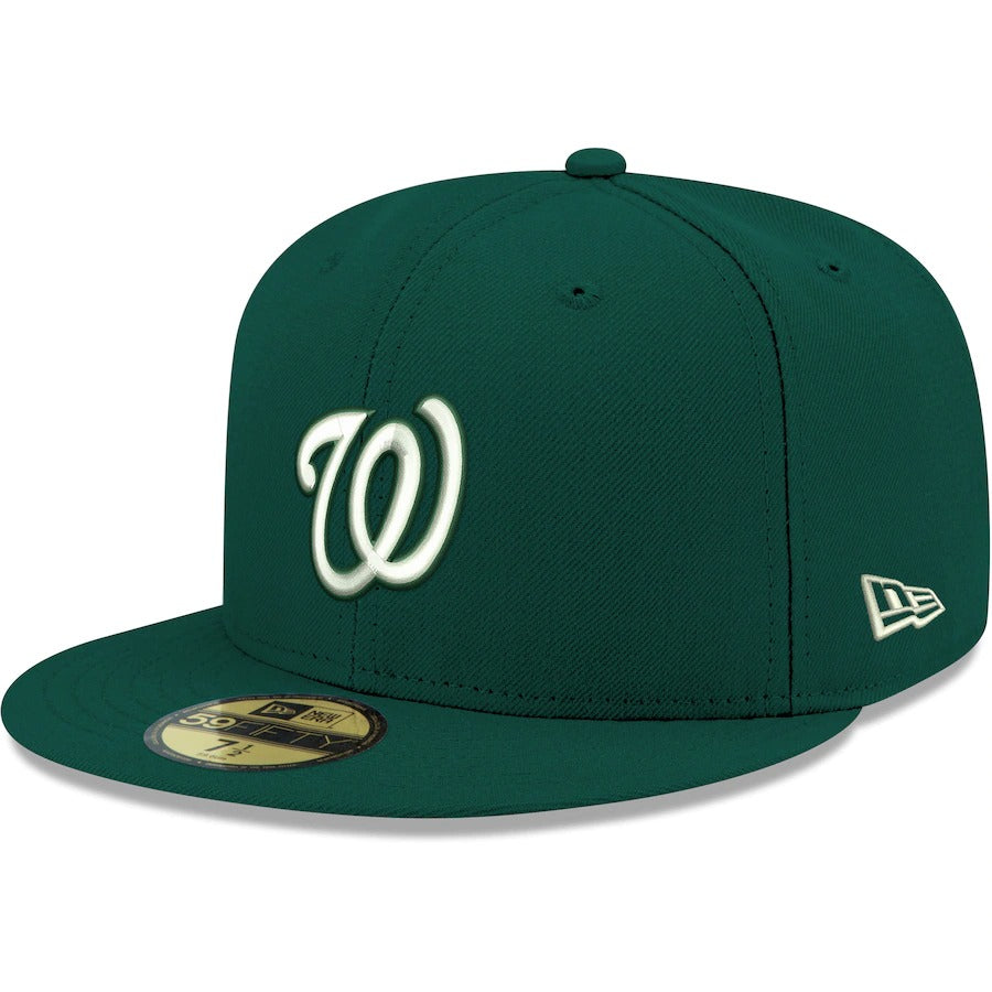New Era Washington Nationals Dark Green Logo 59FIFTY Fitted Hat