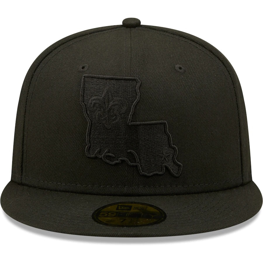 New Era New Orleans Saints Black on Black Alternate Logo 59FIFTY Fitted Hat