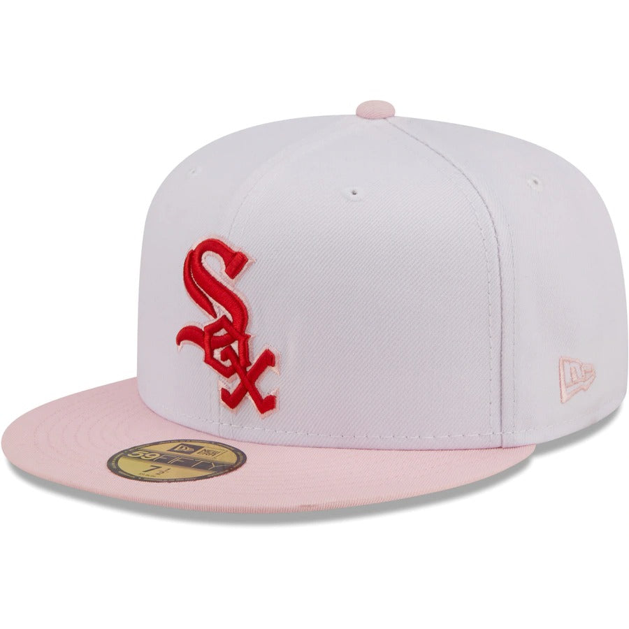 New Era Chicago White Sox White/Pink Scarlet Undervisor 59FIFTY Fitted Hat