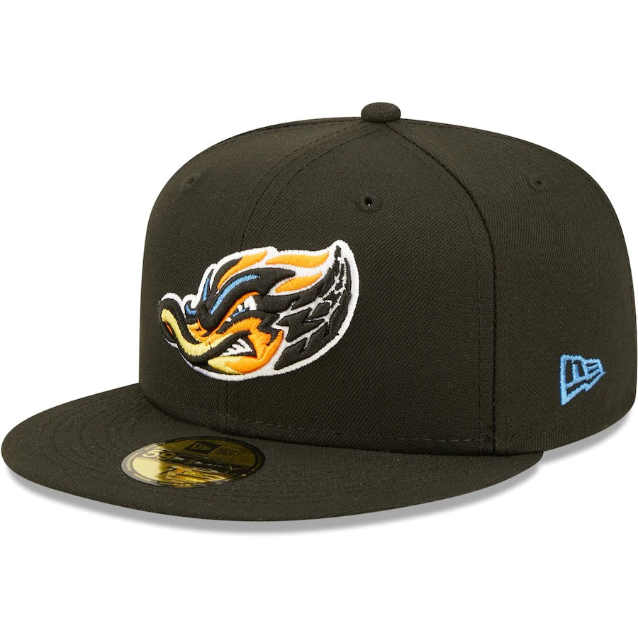 New Era Akron RubberDucks Black Authentic Collection Team Home 59FIFTY Fitted Hat