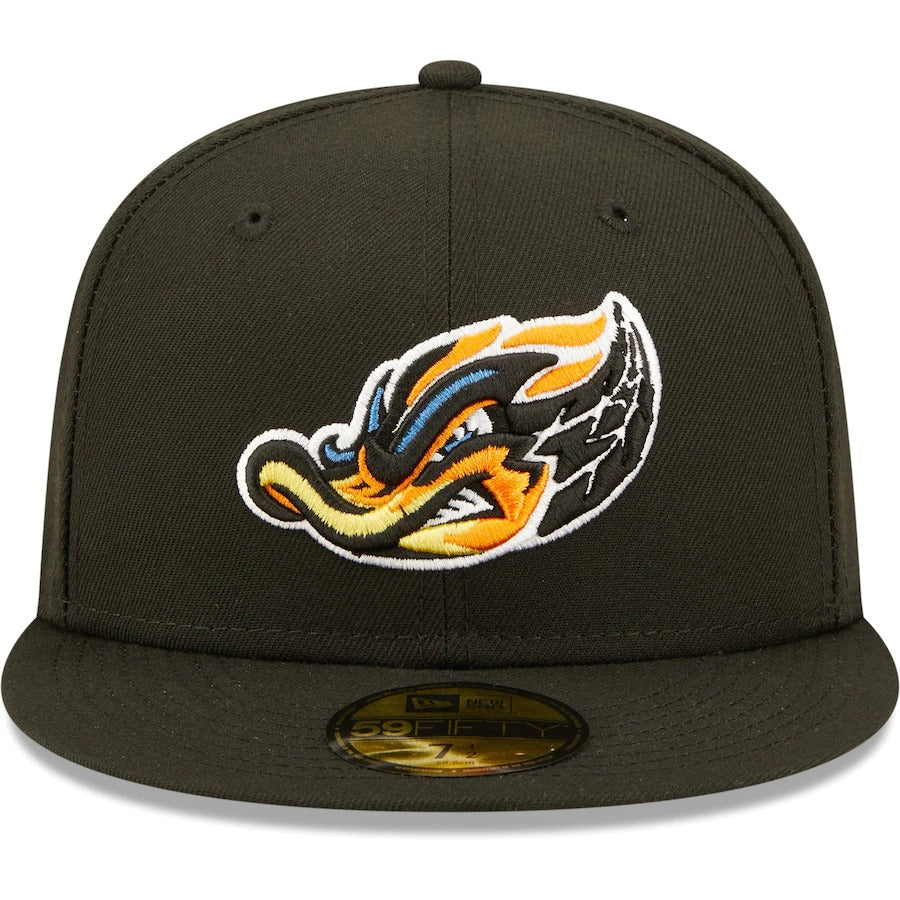 New Era Akron RubberDucks Black Authentic Collection Team Home 59FIFTY Fitted Hat