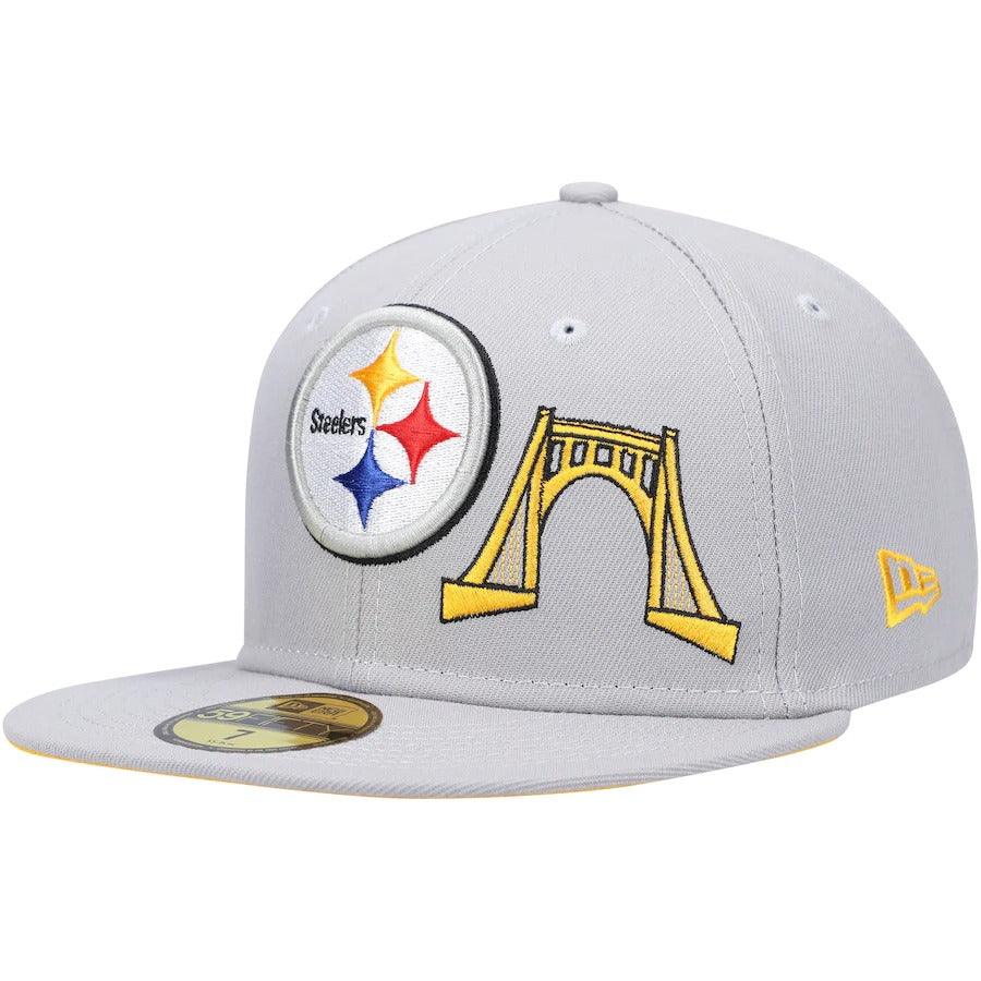 New Era Pittsburgh Steelers Gray City Describe 59FIFTY Fitted Hat