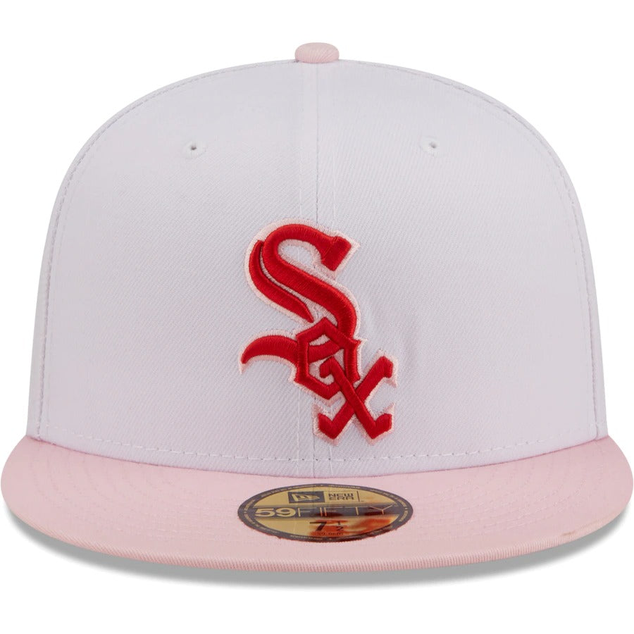 New Era Chicago White Sox White/Pink Scarlet Undervisor 59FIFTY Fitted Hat