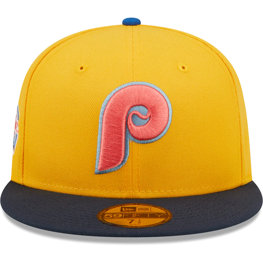 New Era Philadelphia Phillies Gold/Azure 1984-1991 Alternate Logo Undervisor 59FIFTY Fitted Hat