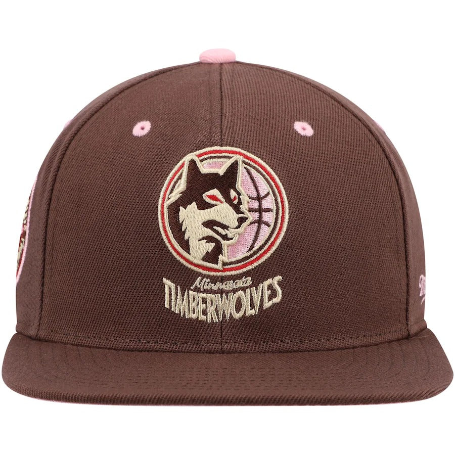 Mitchell & Ness Minnesota Timberwolves Brown 1994 NBA All-Star Weekend Hardwood Classics Brown Sugar Bacon Fitted Hat