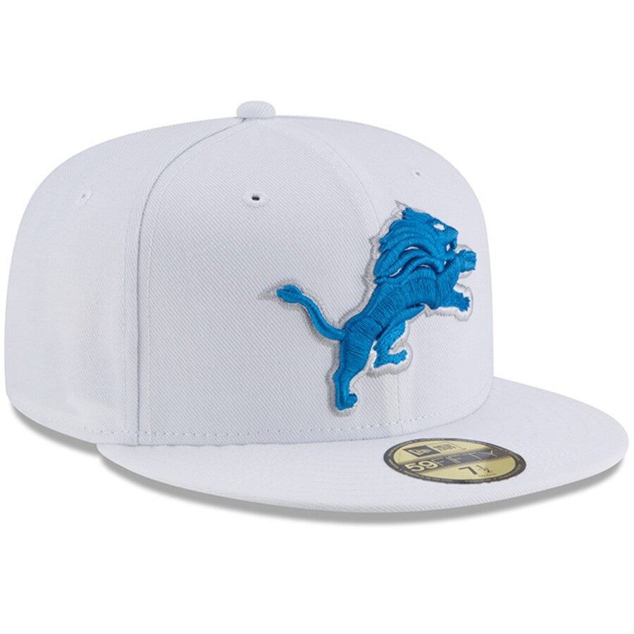 New Era White Detroit Lions Omaha 59FIFTY Fitted Hat