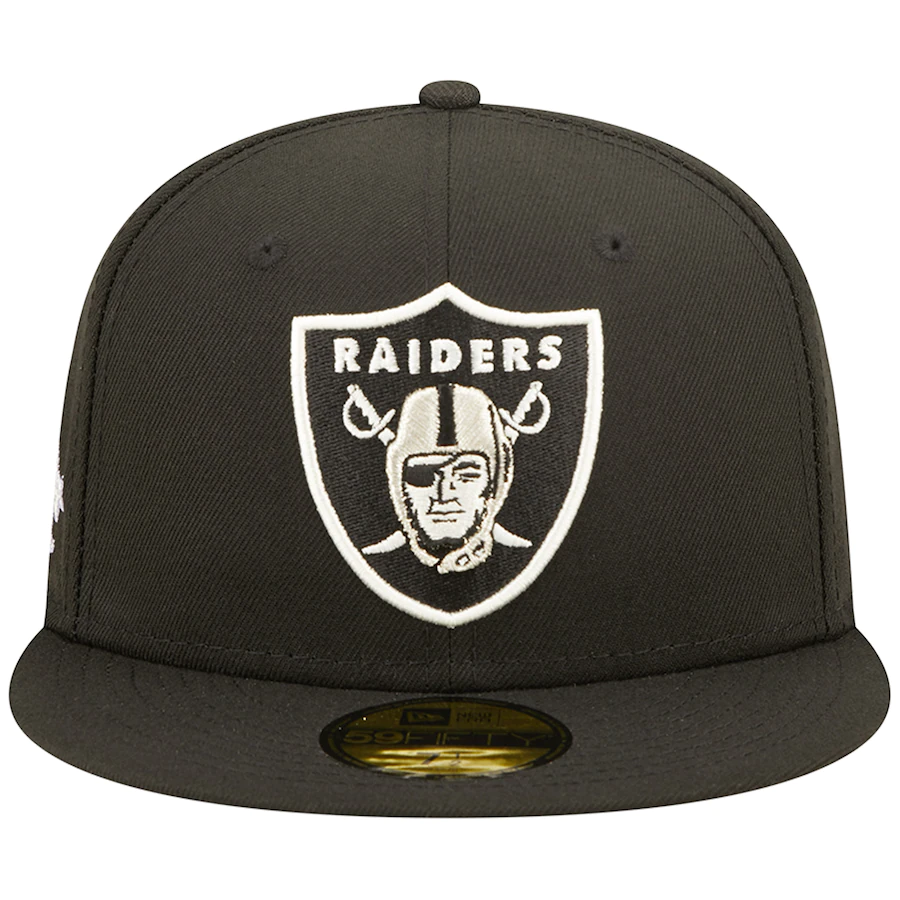 New Era Las Vegas Raiders Black Super Bowl XVIII Pink Pop 59FIFTY Fitted Hat