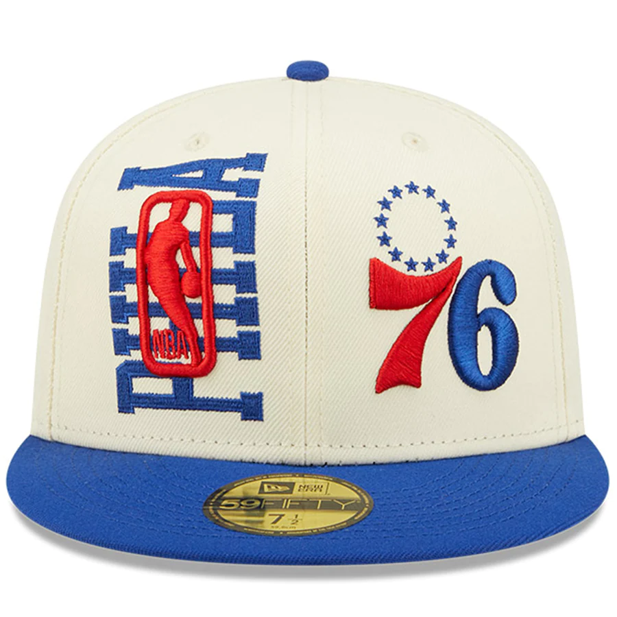 New Era Philadelphia 76ers Cream/Royal 2022 NBA Draft 59FIFTY Fitted Hat