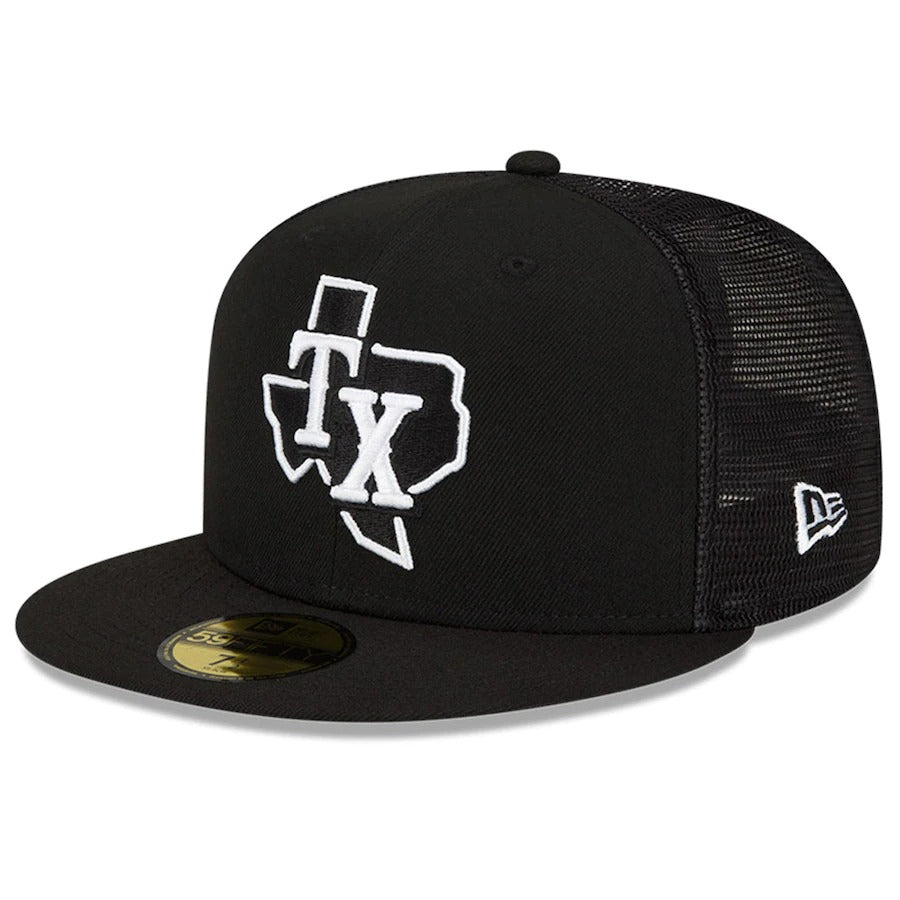 New Era Texas Rangers Black 2022 Batting Practice 59FIFTY Fitted Hat