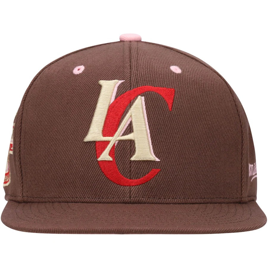 Mitchell & Ness LA Clippers Brown 25th Season Hardwood Classics Brown Sugar Bacon Fitted Hat