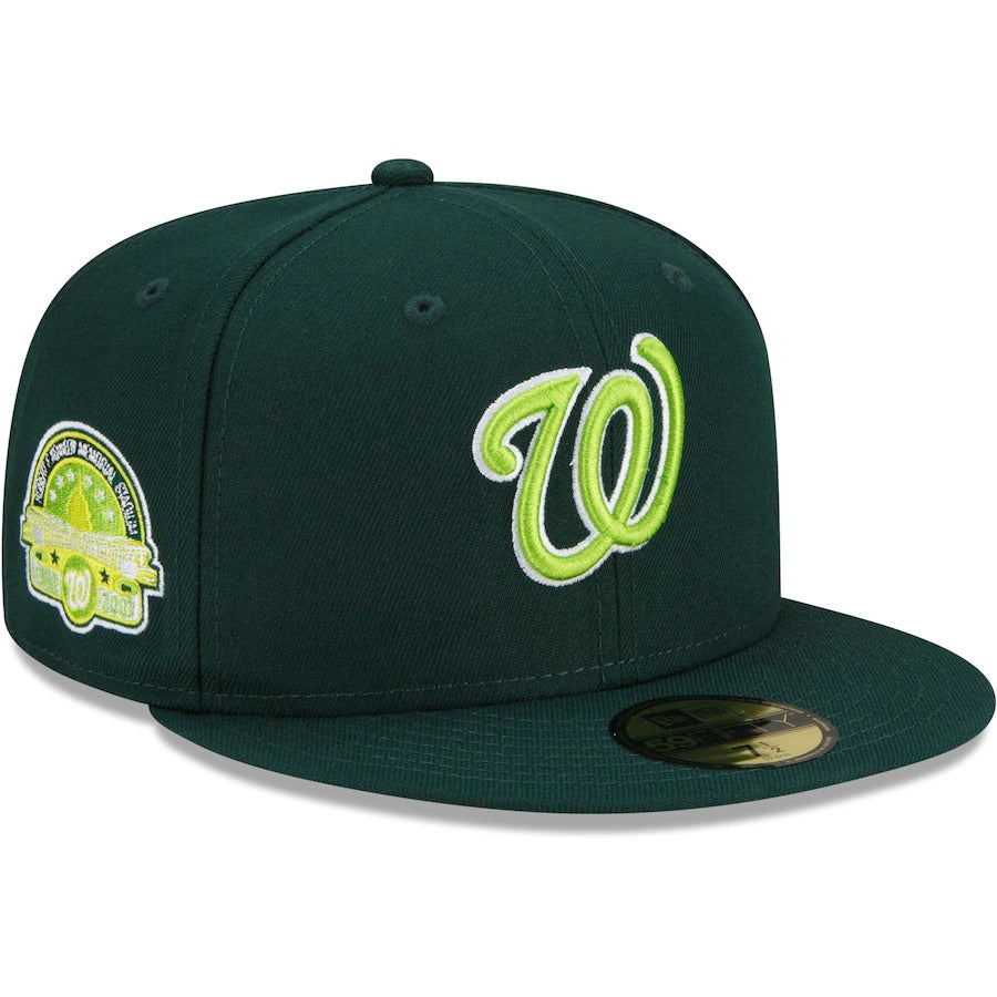New Era Washington Nationals Green 2007 Robert F. Kennedy Memorial Stadium Final Season Color Fam Lime Undervisor 59FIFTY Fitted Hat