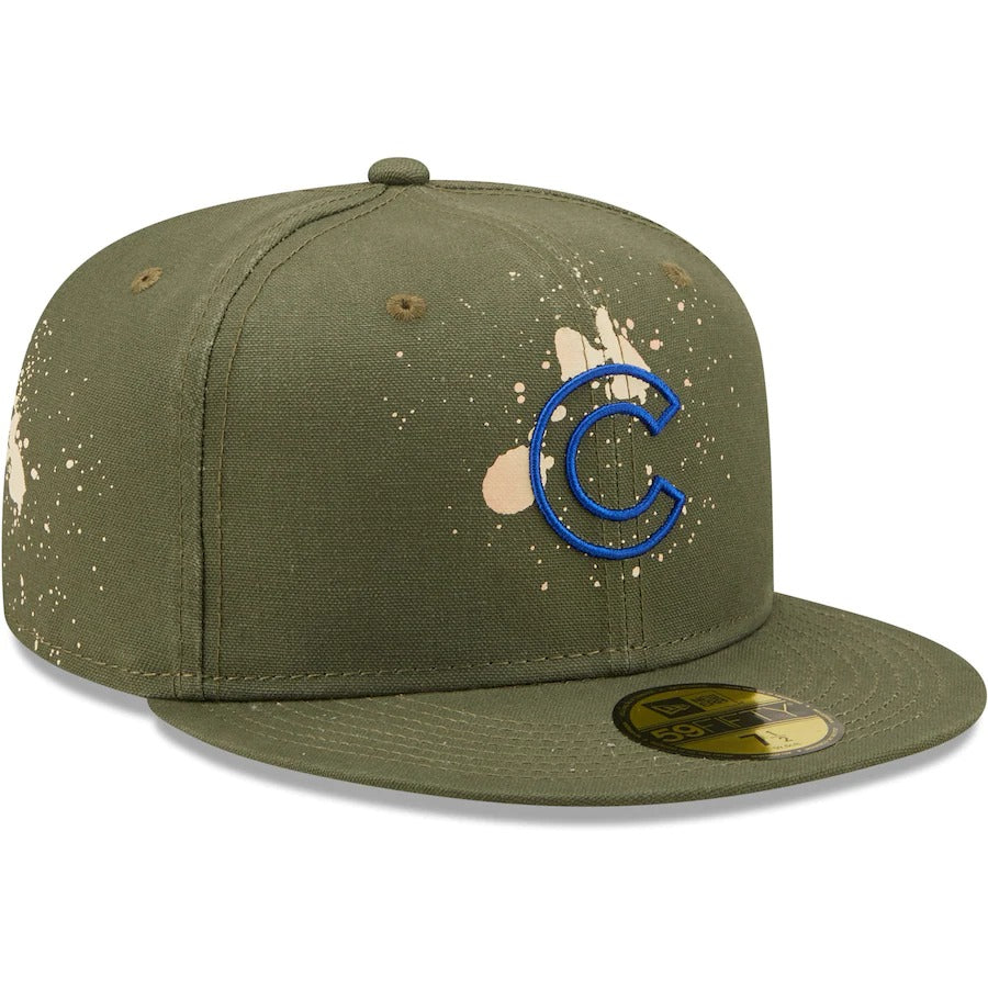 New Era Chicago Cubs Olive Splatter 59FIFTY Fitted Hat