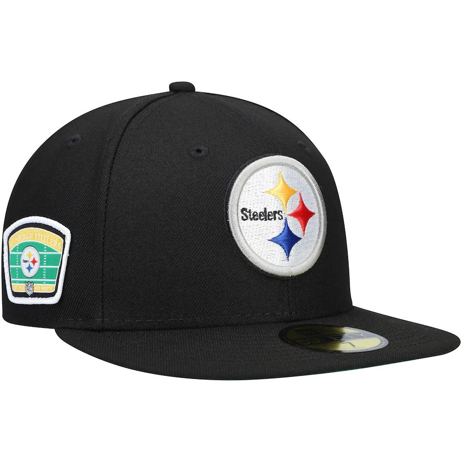 New Era Black Pittsburgh Steelers Field Patch 59FIFTY Fitted Hat