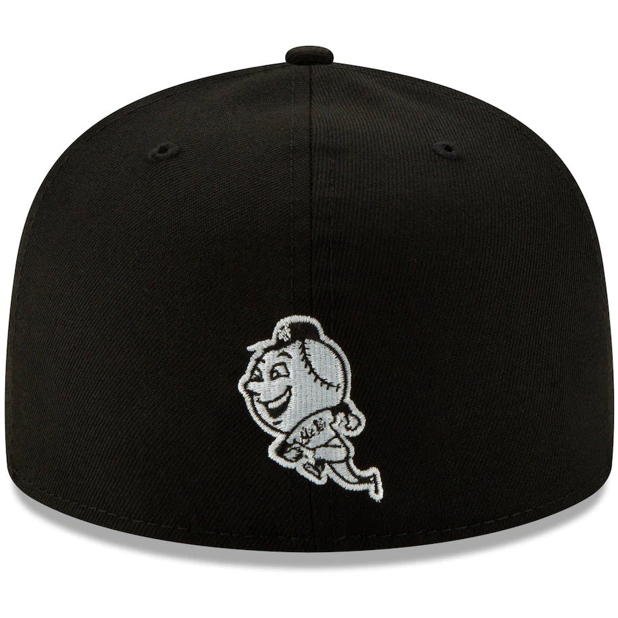 New Era Black New York Mets Monochrome Logo Elements 59FIFTY Fitted Hat
