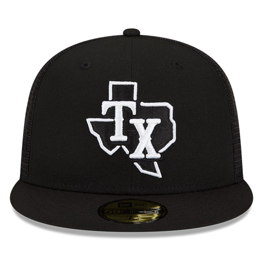 New Era Texas Rangers Black 2022 Batting Practice 59FIFTY Fitted Hat