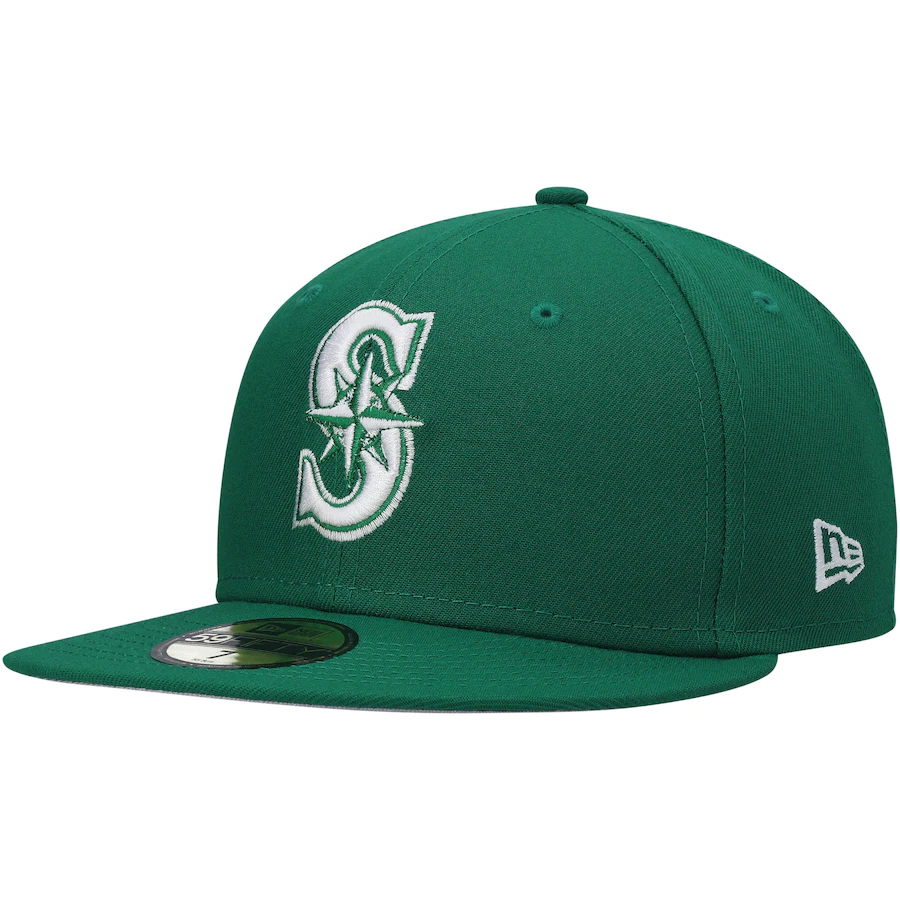 New Era Seattle Mariners Kelly Green Logo White 59FIFTY Fitted Hat