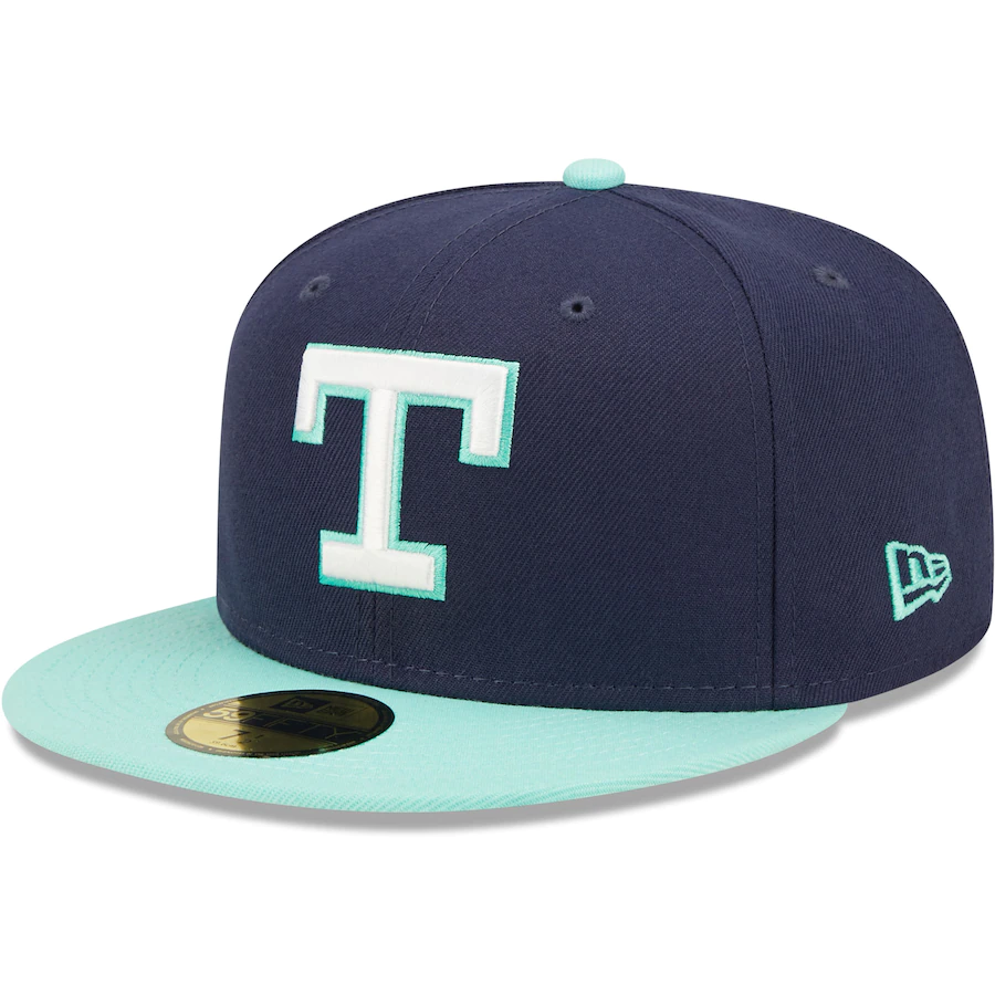 New Era Texas Rangers New Era Navy Arlington Stadium Cooperstown Collection Team UV 59FIFTY Fitted Hat