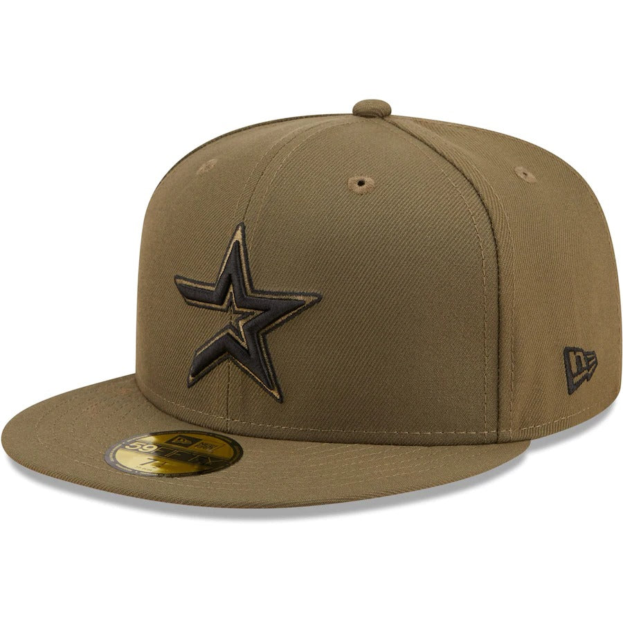 New Era Houston Astros Olive 20th Anniversary Hunter Flame Undervisor 59FIFTY Fitted Hat