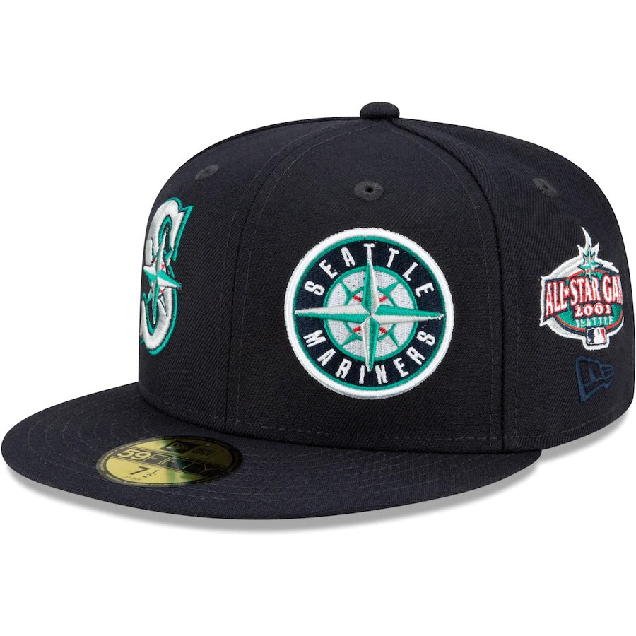 New Era Seattle Mariners Navy Patch Pride 59FIFTY Fitted Hat
