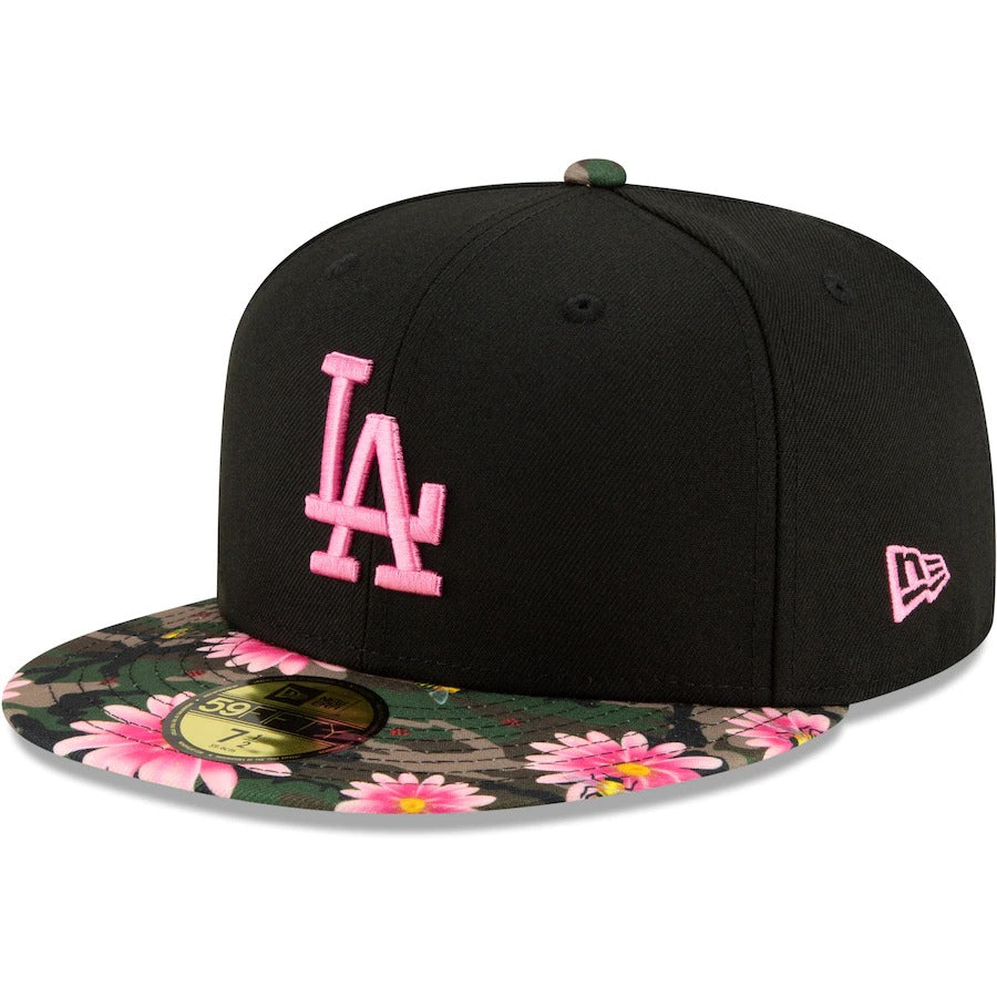 New Era Black Los Angeles Dodgers Floral Morning 59FIFTY Fitted Hat