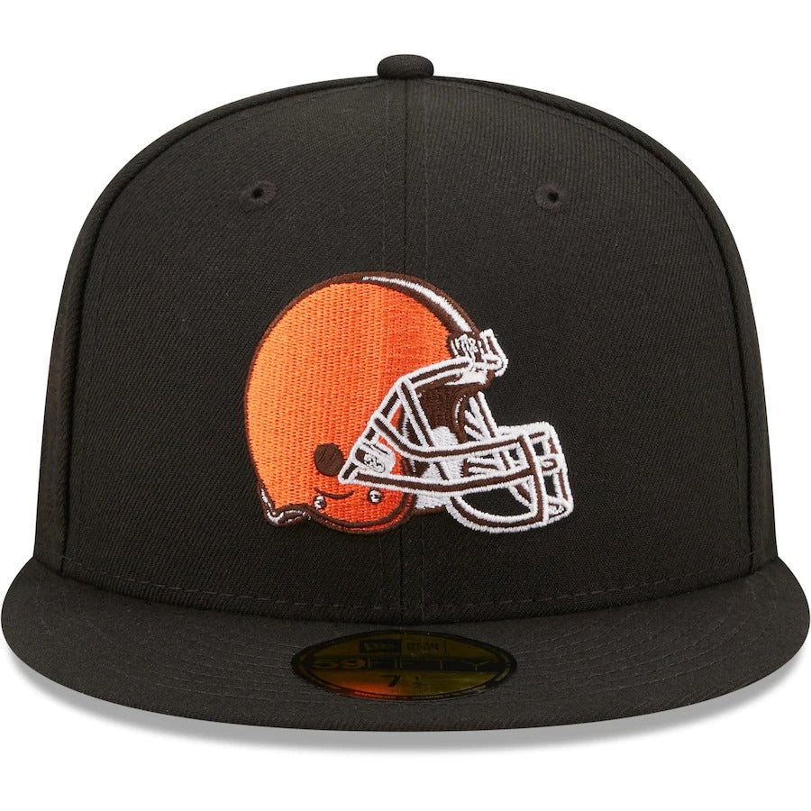 New Era Black Cleveland Browns 60th Anniversary Patch 59FIFTY Fitted Hat