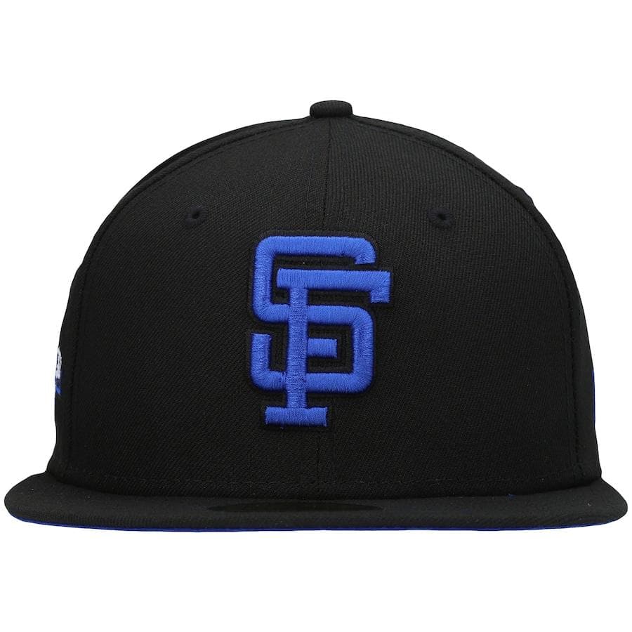 New Era San Francisco Giants Black World Series 1989 World Series Patch Royal Under Visor 59FIFTY Fitted Hat