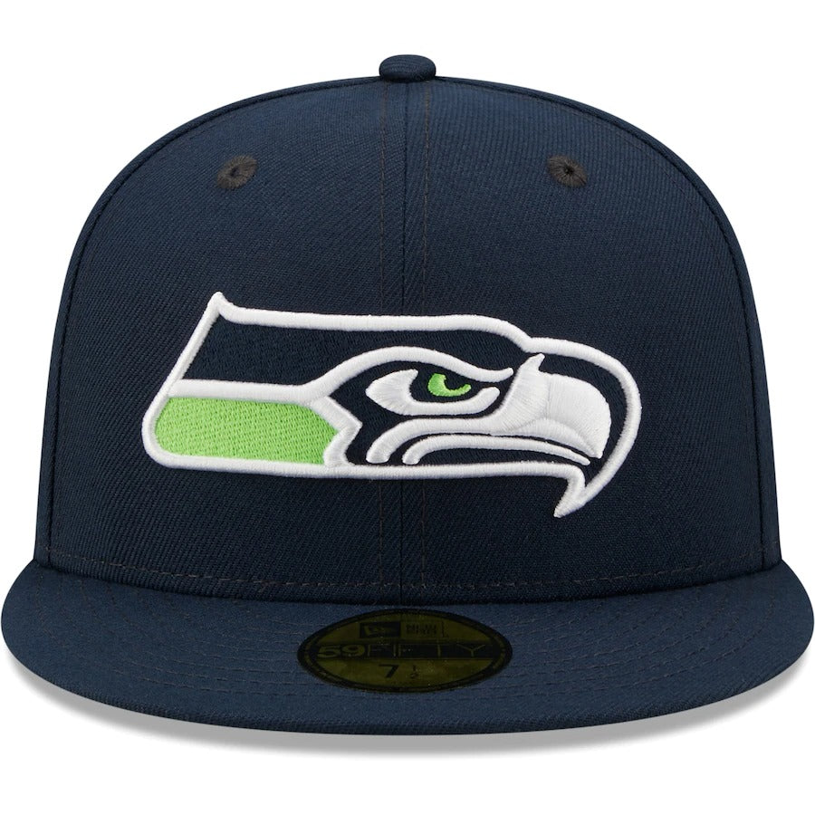 New Era Seattle Seahawks College Navy Team 40th Anniversary Patch 59FIFTY Fitted Hat