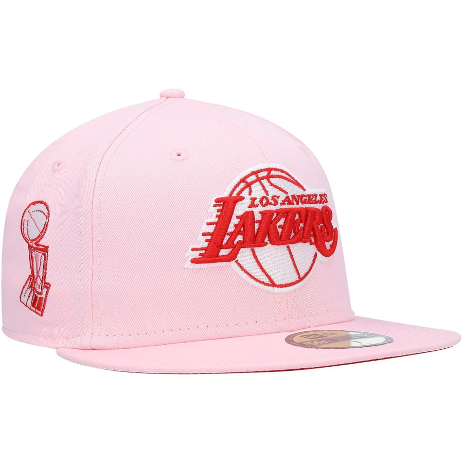 New Era Pink Los Angeles Lakers Candy Cane 59FIFTY Fitted Hat