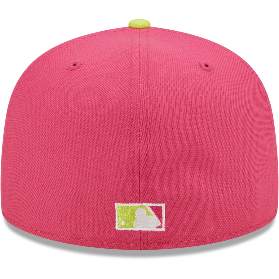 New Era Brooklyn Dodgers Pink 1955 World Series Champions Beetroot Cyber 59FIFTY Fitted Hat