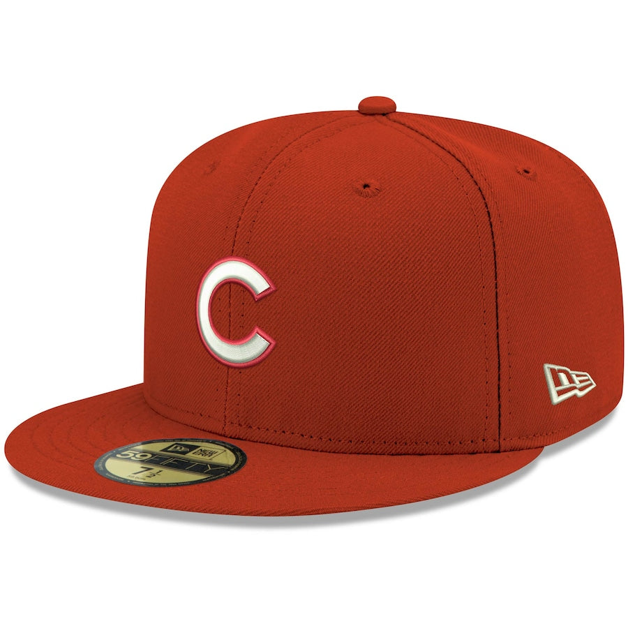 New Era Red Chicago Cubs Logo White 59FIFTY Fitted Hat
