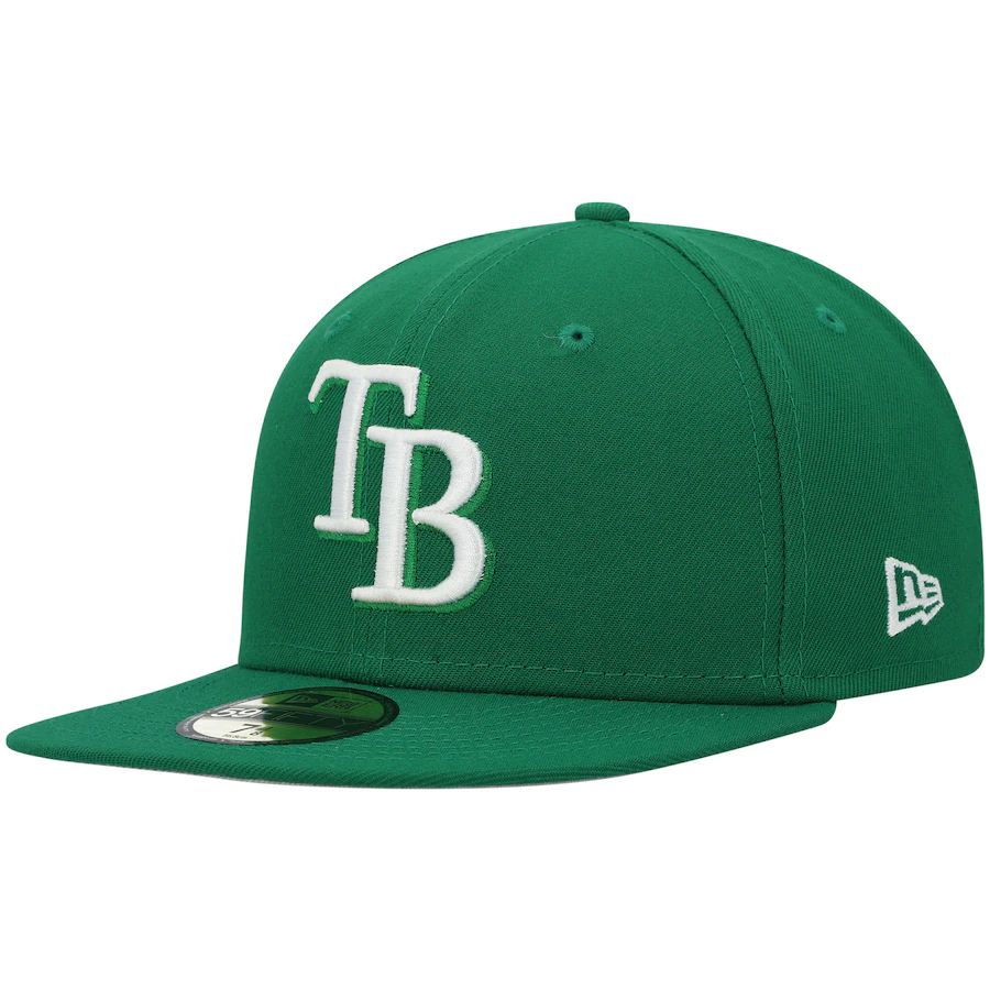New Era Tampa Bay Rays Kelly Green Logo White 59FIFTY Fitted Hat