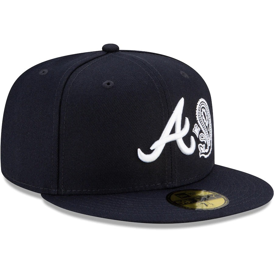 Braves New Era Patchwork Undervisor 59FIFTY Fitted Navy Hat