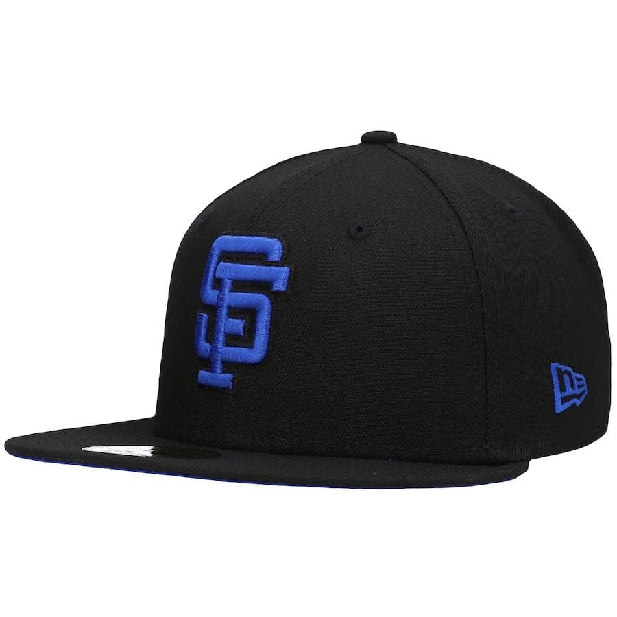 New Era San Francisco Giants Black World Series 1989 World Series Patch Royal Under Visor 59FIFTY Fitted Hat