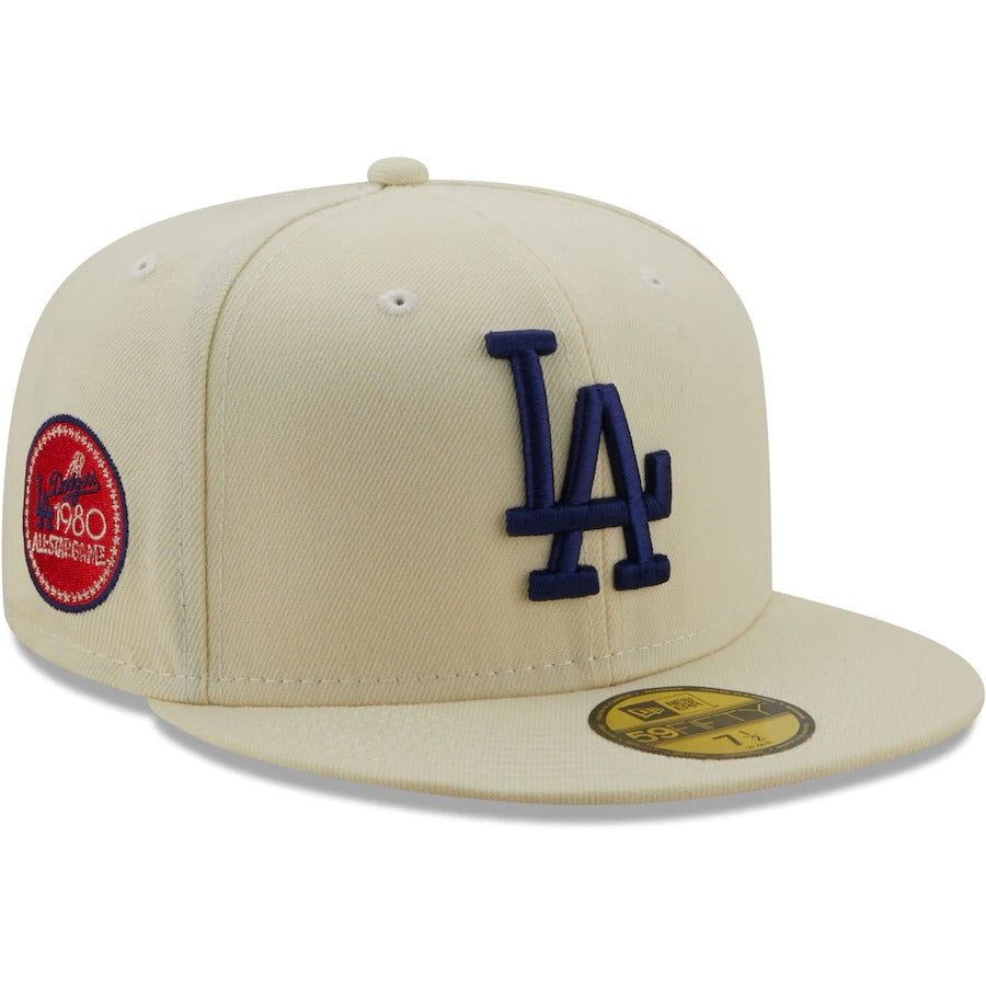 New Era Los Angeles Dodgers Cream 1980 All-Star Game Chrome Alternate Undervisor 59FIFTY Fitted Hat