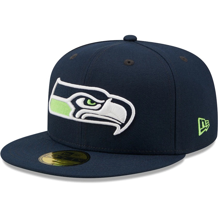 New Era Seattle Seahawks College Navy Team 40th Anniversary Patch 59FIFTY Fitted Hat