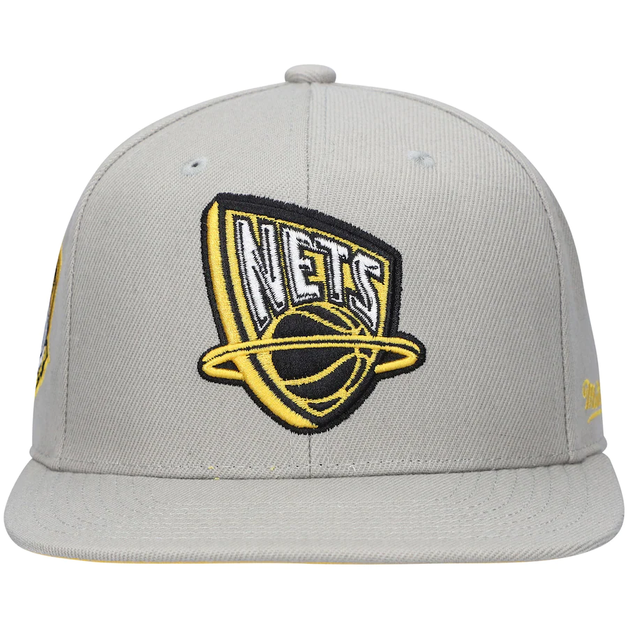Mitchell & Ness New Jersey Nets Gray Hardwood Classics 35th Anniversary Sunny Gray Fitted Hat