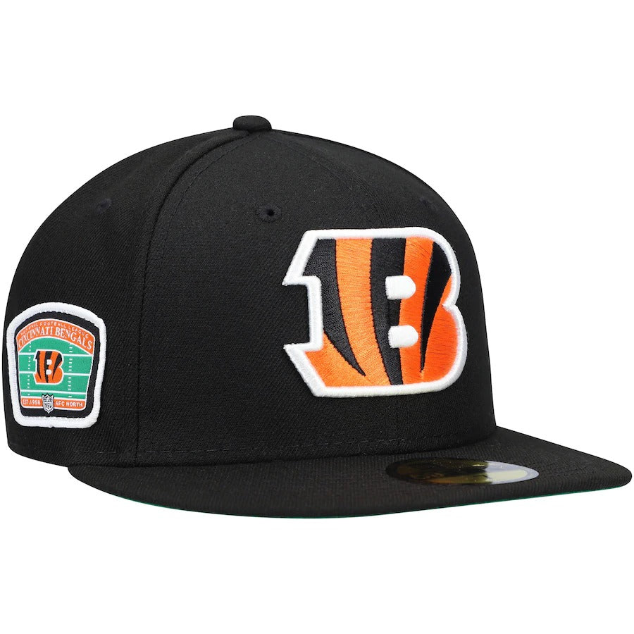 New Era Black Cincinnati Bengals Field Patch 59FIFTY Fitted Hat