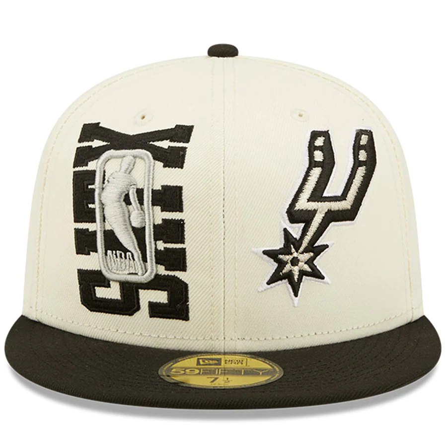 New Era San Antonio Spurs Cream/Black 2022 NBA Draft 59FIFTY Fitted Hat