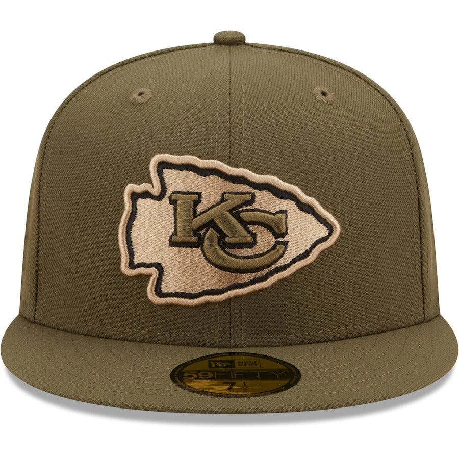 New Era Kansas City Chiefs Olive 1988 Pro Bowl Camo Undervisor 59FIFTY Fitted Hat