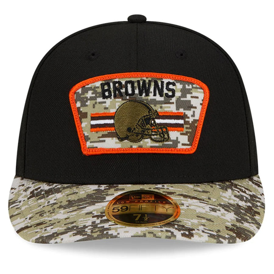 New Era Black/Camo Cleveland Browns 2021 Salute To Service Low Profile 59FIFTY Fitted Hat