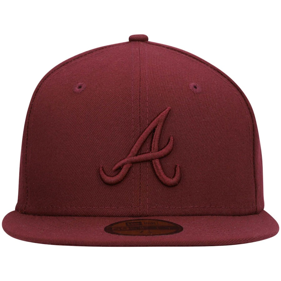 New Era Atlanta Braves Maroon Oxblood Tonal 59FIFTY Fitted Hat