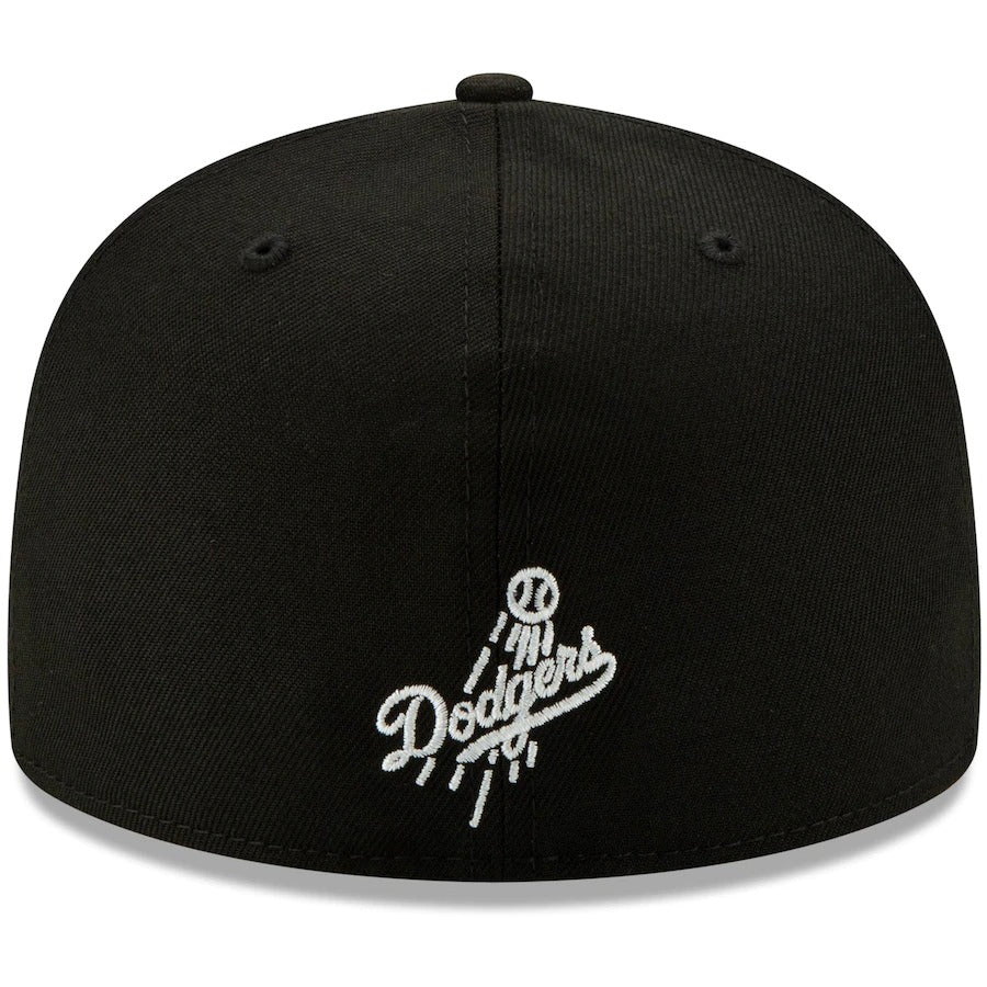 New Era Black Los Angeles Dodgers Monochrome Logo Elements 59FIFTY Fitted Hat