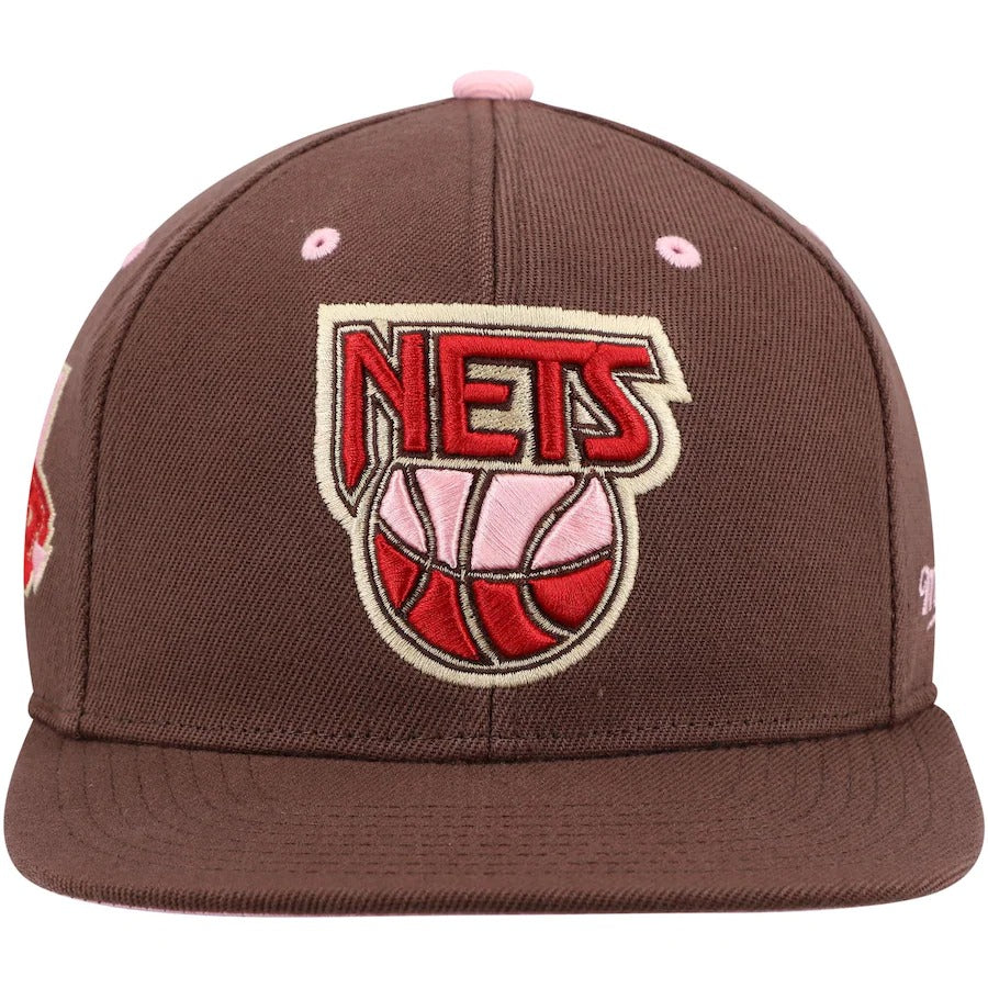 Mitchell & Ness New Jersey Nets Brown NBA Draft Hardwood Classics Brown Sugar Bacon Fitted Hat